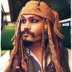 De foto van de lookalike en imitator van  Jack Sparrow