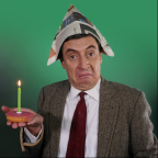 Een foto van de lookalike en imitator van Mr Bean